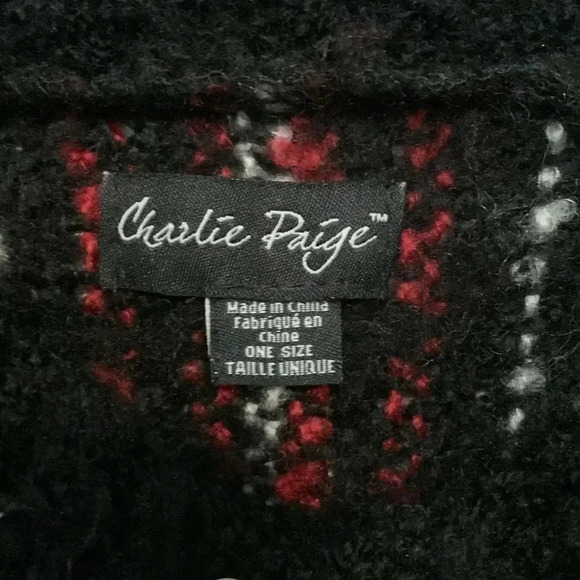 Plaid poncho turtleneck O/S - Picture 3 of 7